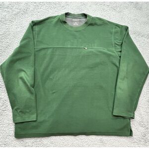 LL Bean Fleece Pullover Sweater Mens 2XL Tall Sweatshirt Green Zip Chest Pocket